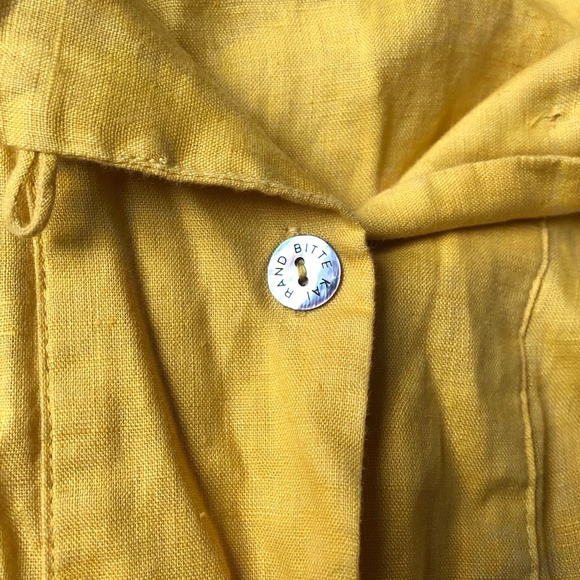 Bitte Kai Rand Copenhagen Yellow Linen Oversized Lagenlook Button Down Shirt - Picture 4 of 7